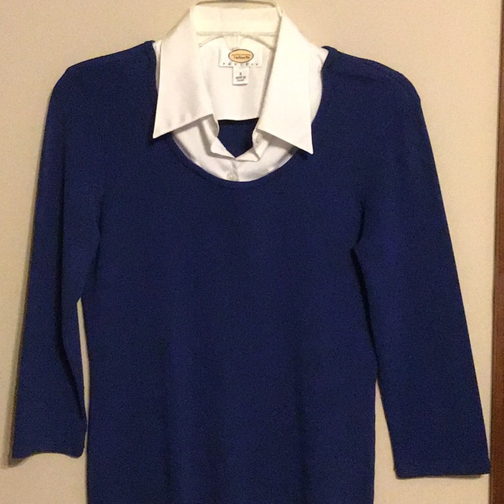 Talbots Petite Small 2 in 1 Knit Top